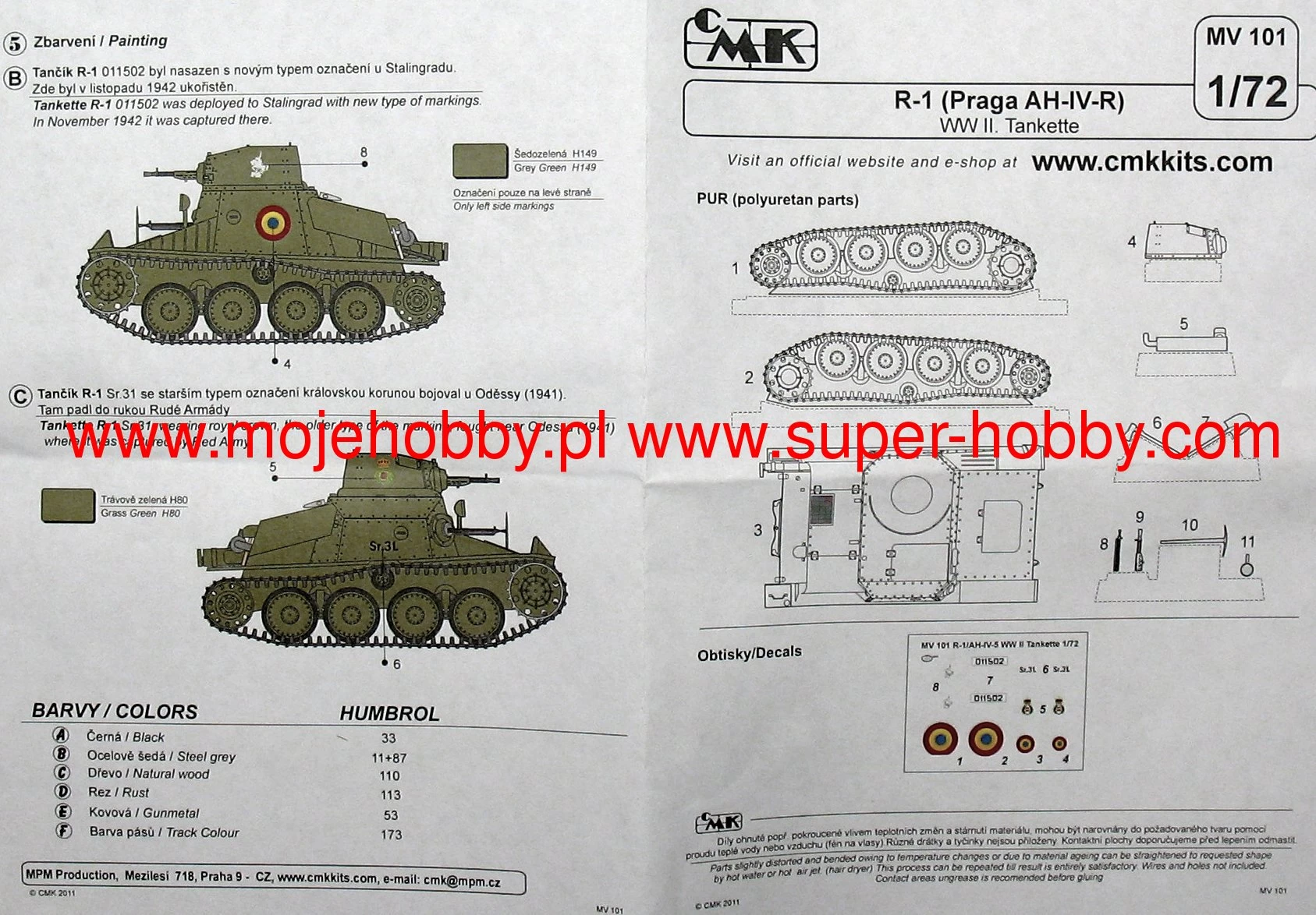 CMK MV101 R-1 (Praga AH-IV-R) WW II Tankette - Image 6