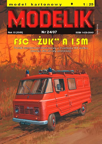 Modelik 24_07 FSC ŻUK A 15M Polski Samochód Dostawczy Z II Połowy XX Wieku (wersja Dla Straży Pożarnej)