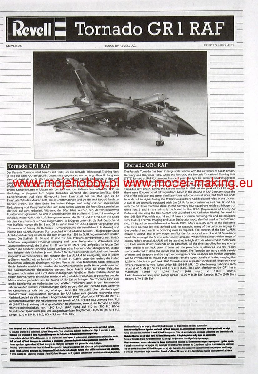 Revell 04619 Tornado GR. Mk. 1 RAF - Image 7