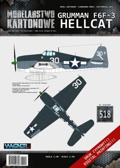 Modelarstwo Kartonowe 518 Grumman F6F-3 HELLCAT