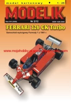 Modelik 02_12 FERRARI 126 CK Turbo - Samochód Formuły 1 Z 1981 Roku