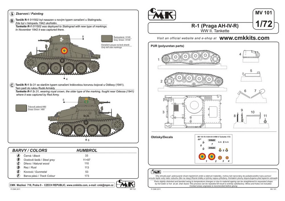 CMK MV101 R-1 (Praga AH-IV-R) WW II Tankette - Image 2