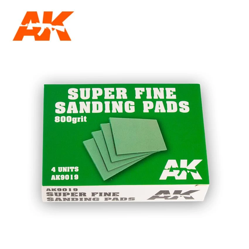 AK Interactive AK-Interactive 9019 SUPER FINE SANDING PADS 800 GRIT. 4 UNITS.