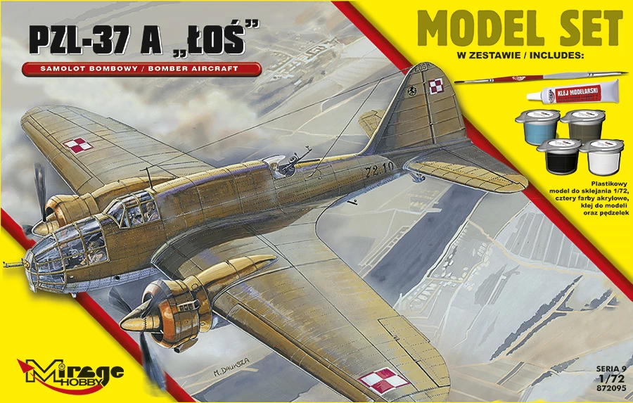 Mirage-Hobby 872095 Samolot Bombowy PZL-37 A Łoś