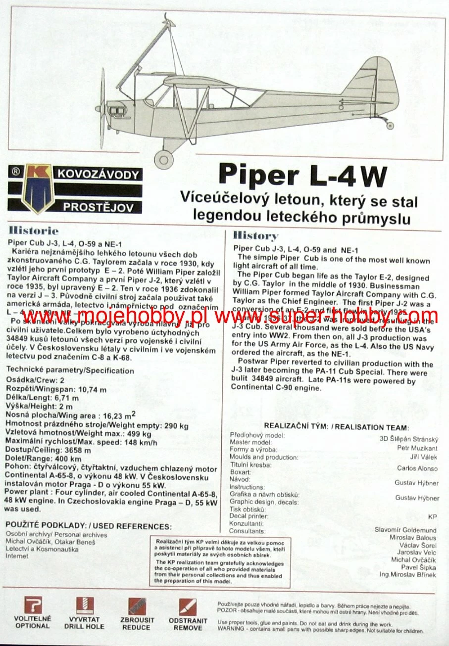 DISCONTINUED Kovozavody Prostejov 72191 Piper L-4 "Grasshopper" W/Brodie Hook - Image 5
