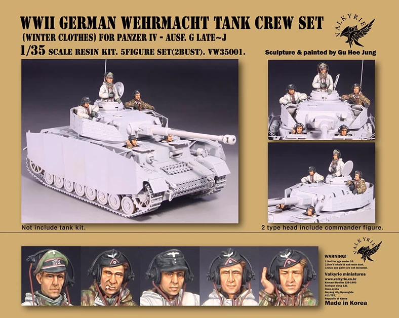 Valkyrie Miniatures 35001W WWII German Wehrmacht Tank Crew Set - Image 2
