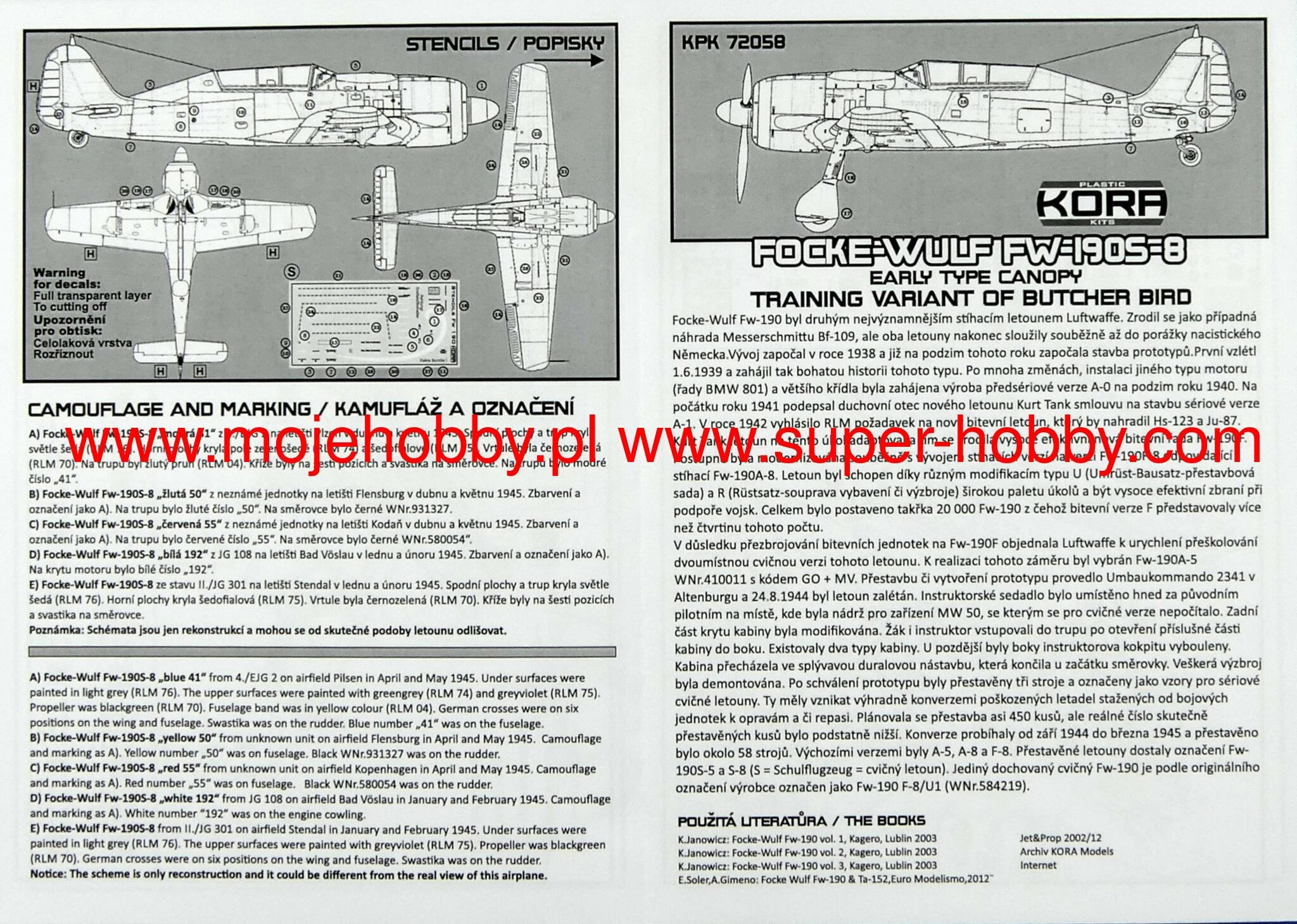Kora Models KPK7258 Focke-Wulf Fw-190S-8 German Early Canopy Type - Image 7