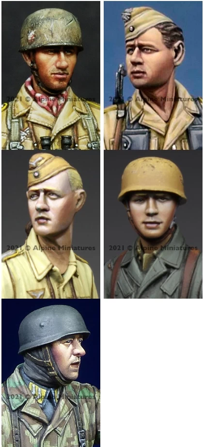 Alpine Miniatures H028 Fallschirmjaeger Head Set #2