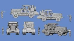 Germania-Figuren WW2-310 Air Force Crew For Hanomag SS100 Giant 6 Figures