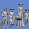 Germania-Figuren SAX-011 Family With Children At The Train Station