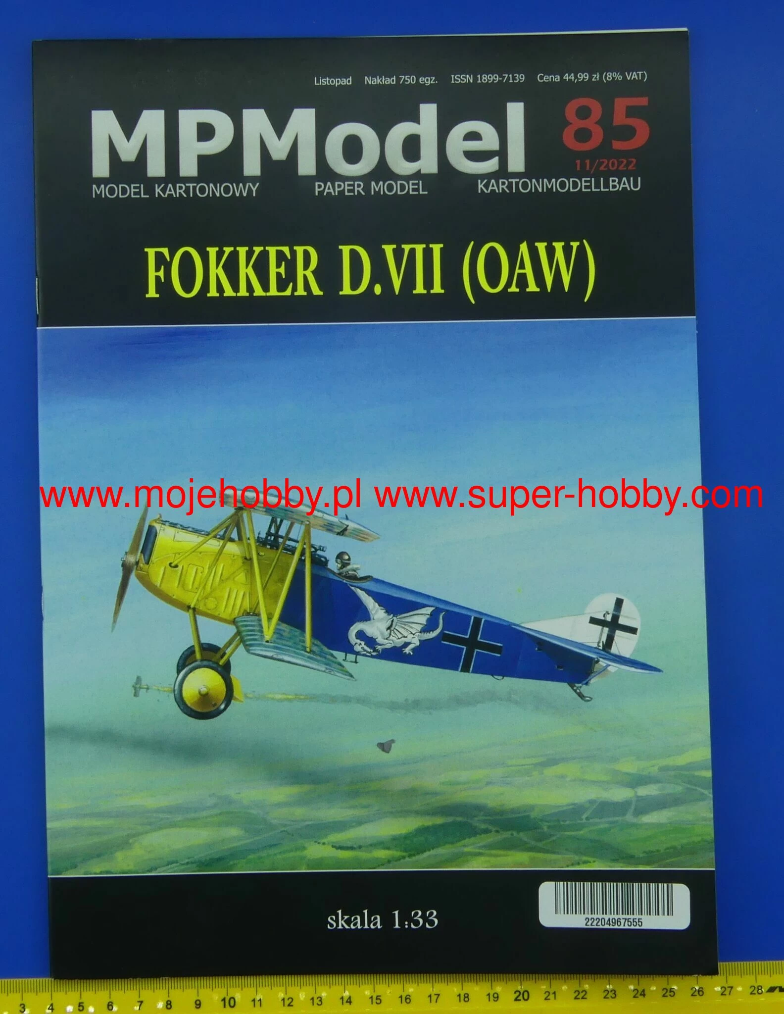 MPM Model 11-2022 Fokker D.VII (OAW) Nr 85 - Image 2