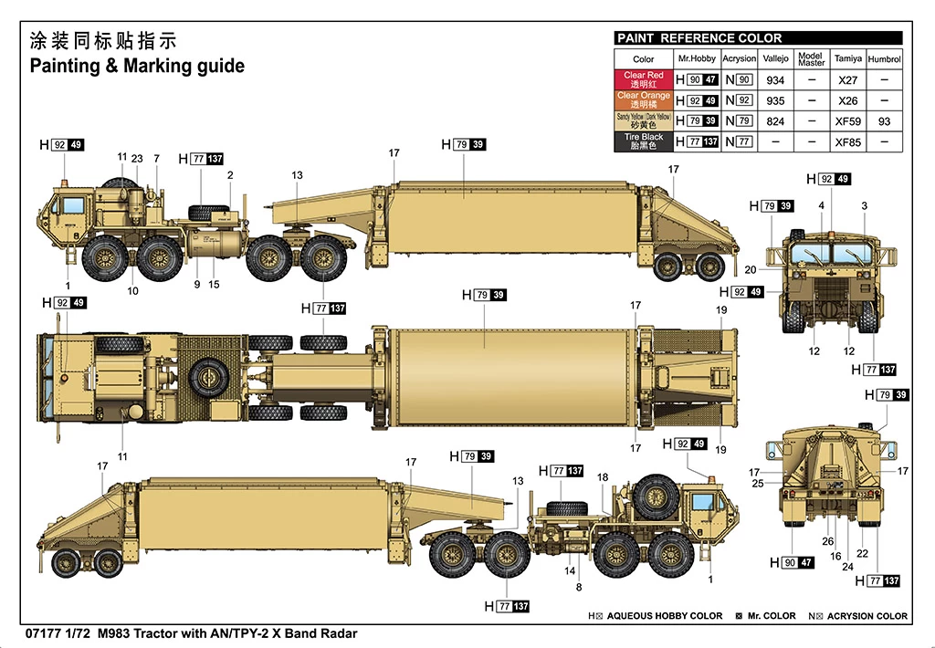 Trumpeter 07177 M983 Tractor With AN/TPY-2 X Band Radar - Image 5