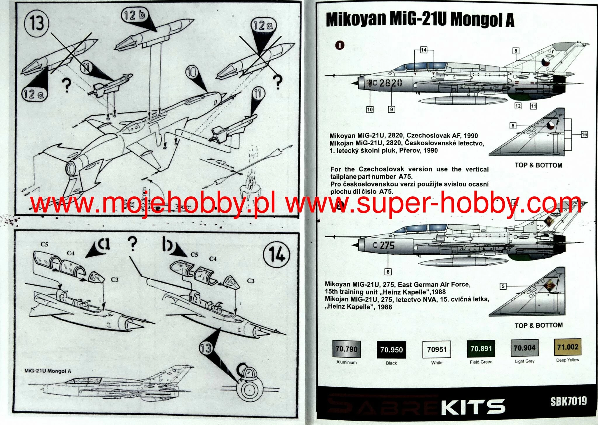 Sabre Kits 7019 MIG-21U Mongol A - Image 8