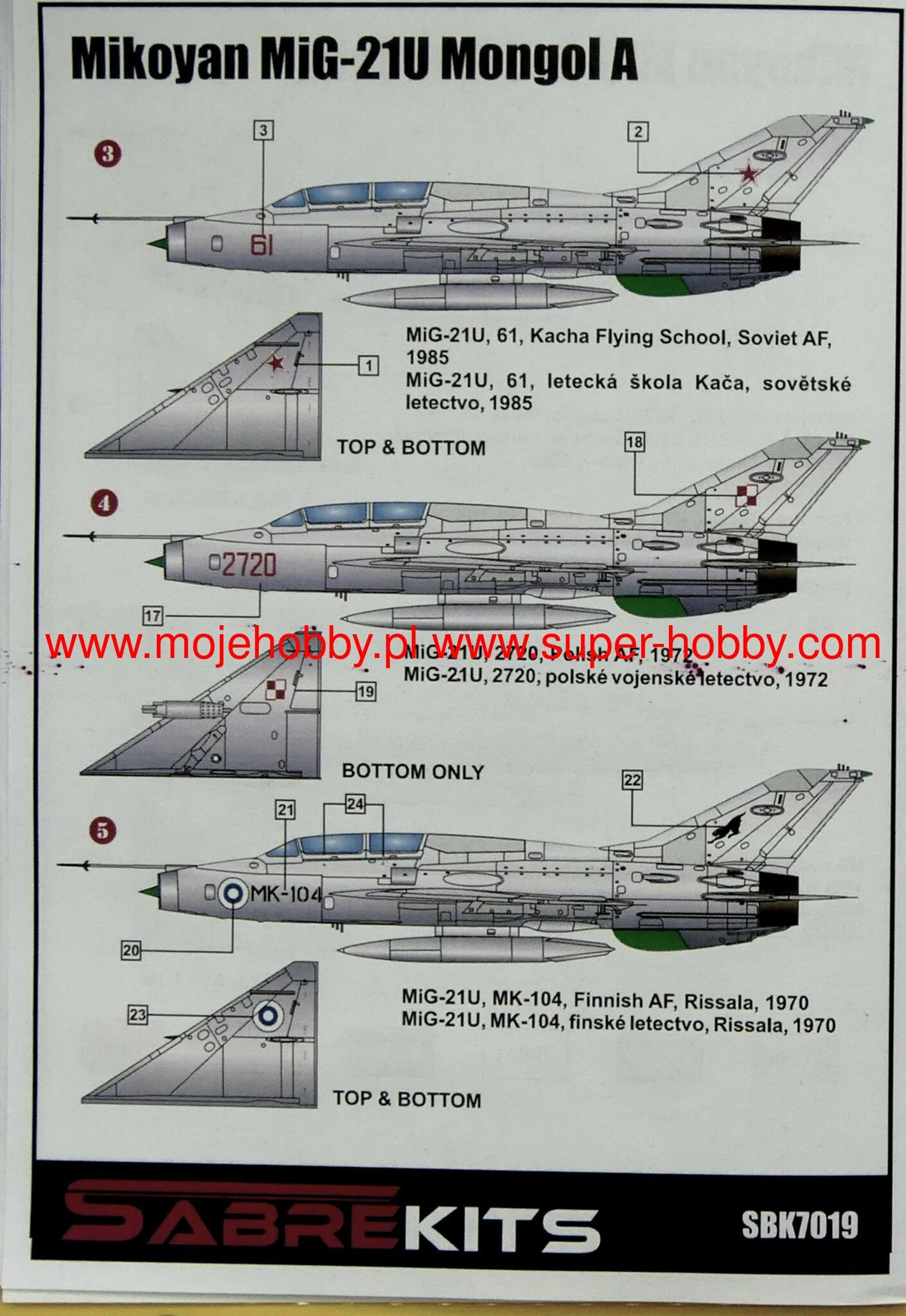 Sabre Kits 7019 MIG-21U Mongol A - Image 9