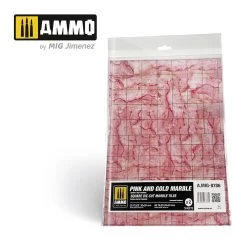 NEW! AMMO Of Mig Jimenez 8786 Pink And Gold Marble - Square Die-Cut Tiles
