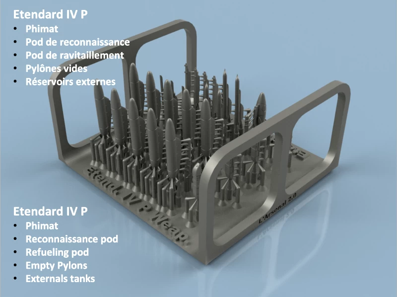 NEW! L'Arsenal 2.0 3D700109 Etendard IV P Folded Wings With Armament (5 Planes) - Image 2