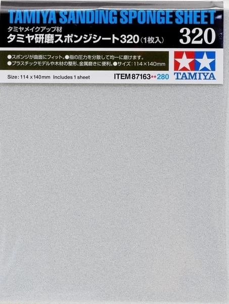 Tamiya 87163 Polishing Sanding Sponge Sheet P320