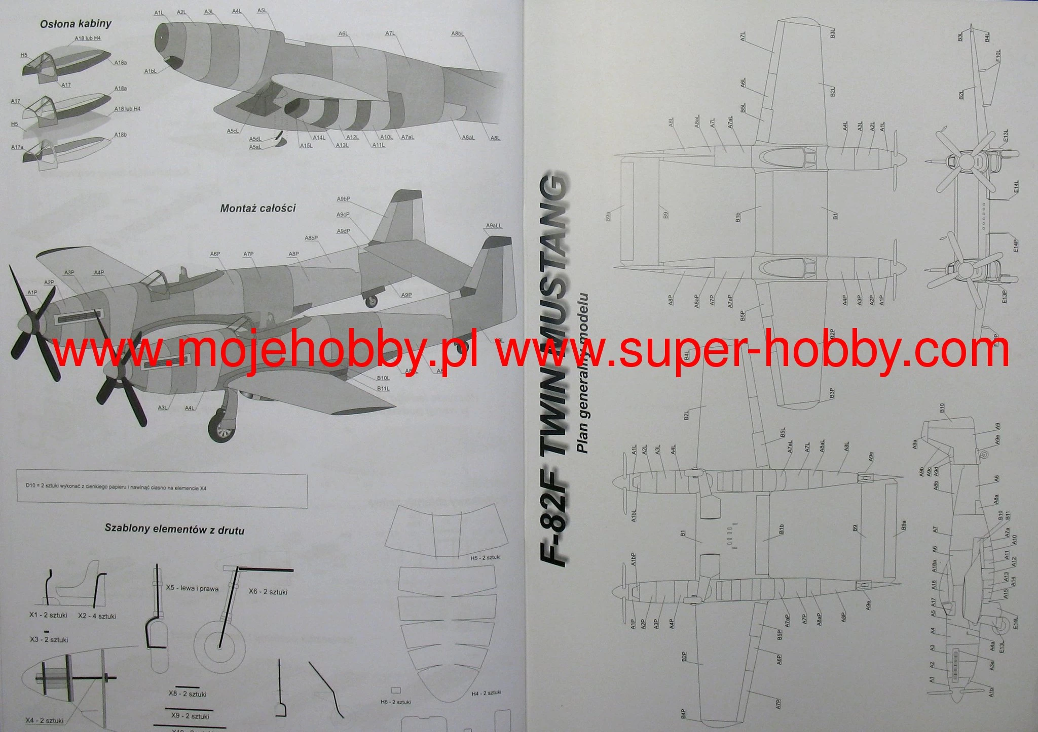 Modelik 24_10 F-82F Twin Mustang Amerykański Myśliwiec Eskortujący Z II Wojny światowej - Image 6