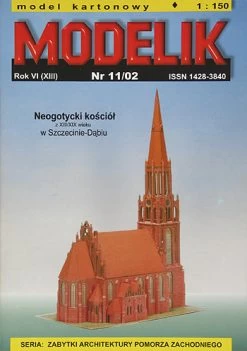 Modelik 11_02 Neogothic Church From XIII/XiX Wc. In Szczecin-Dębin